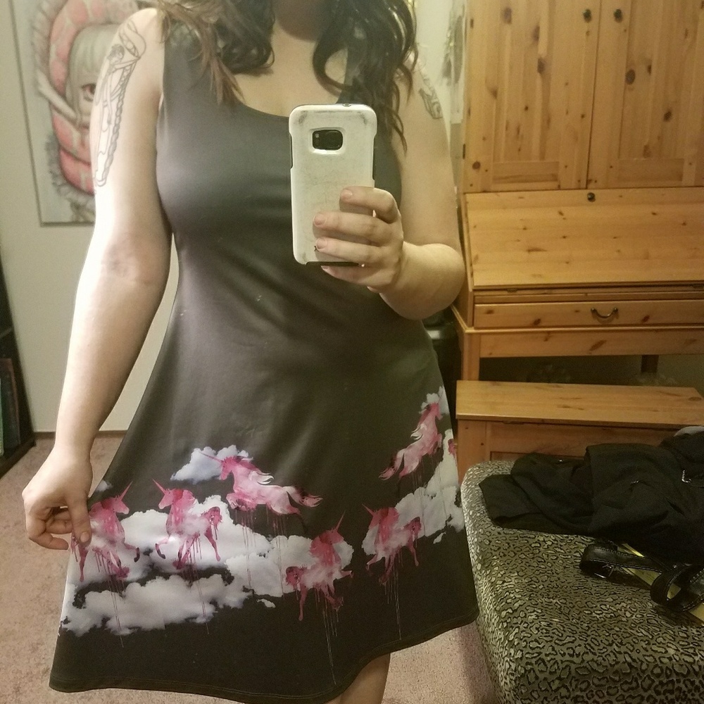 Size L Dark Grey Unicorn Dress